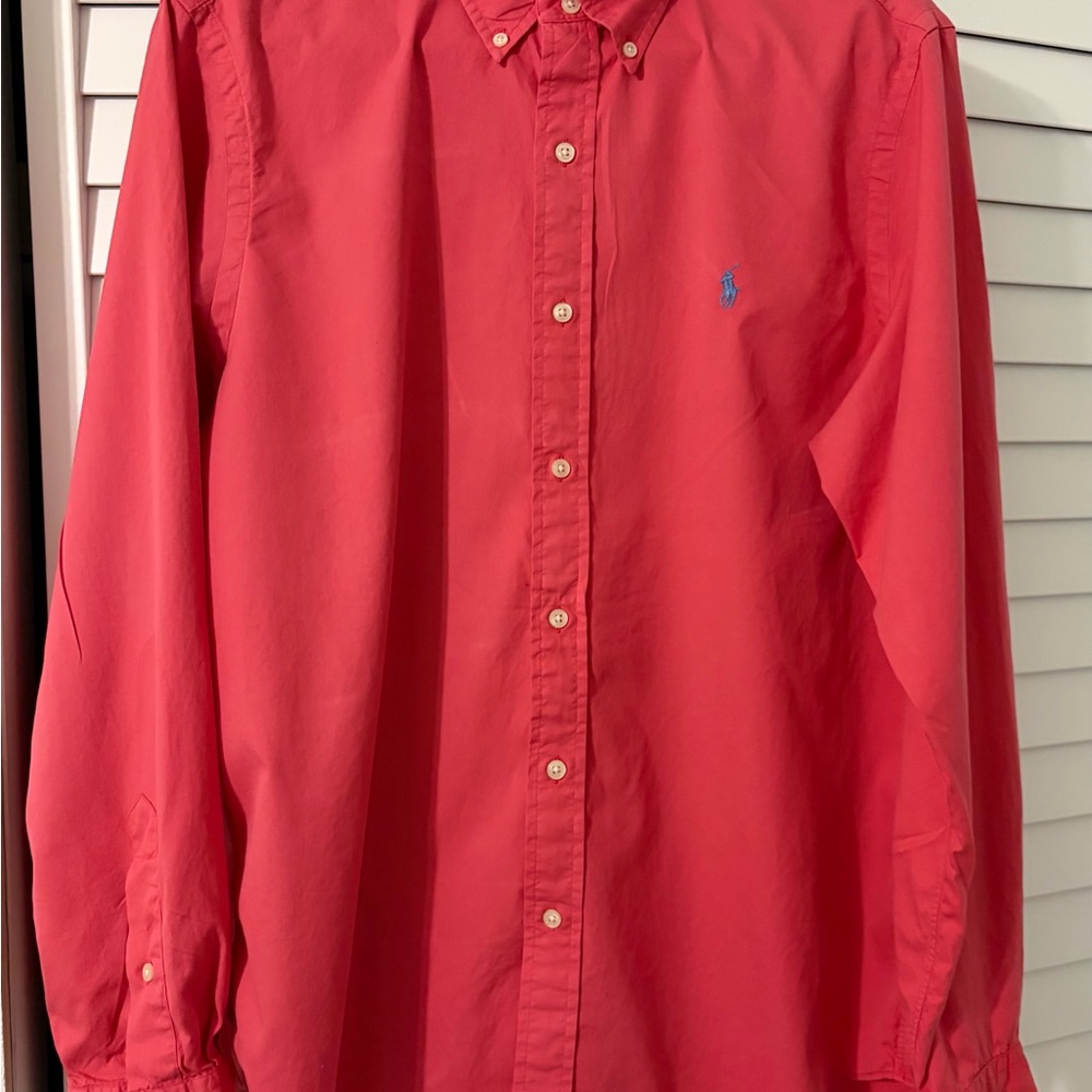 Polo by Ralph Lauren Salmon Button-Down Shirt Long Sleeve Men’s large - Picture 2 of 13